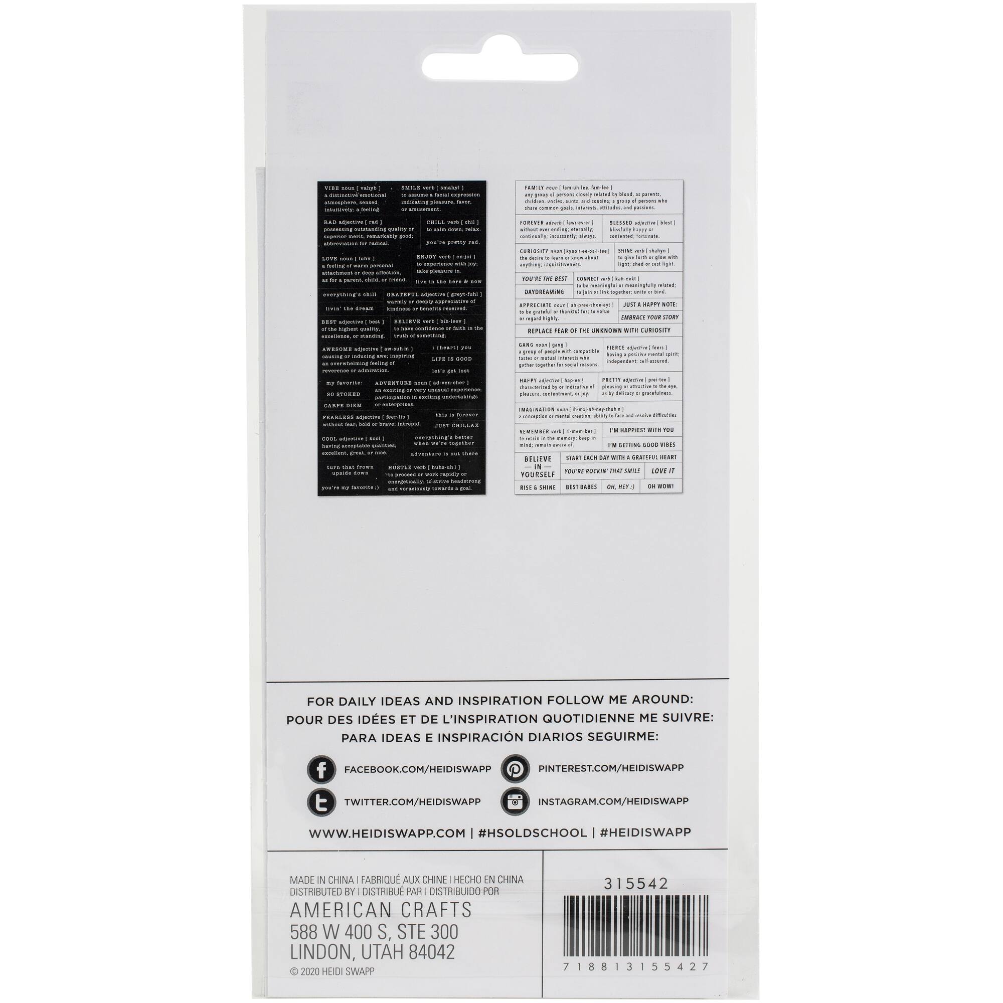 Heidi Swapp Old School Definition Stickers 58/Pkg-
